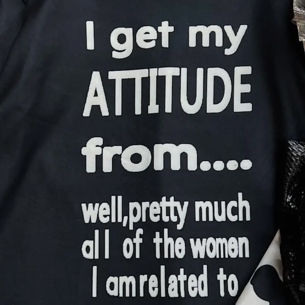 I get my attitude from women Im related to Black and red cow print flare outfit - Picture 2 of 5